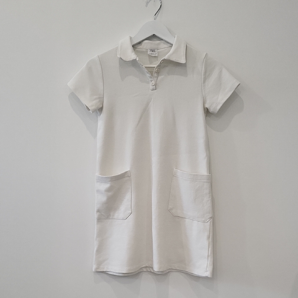 Kids White Polo Dress